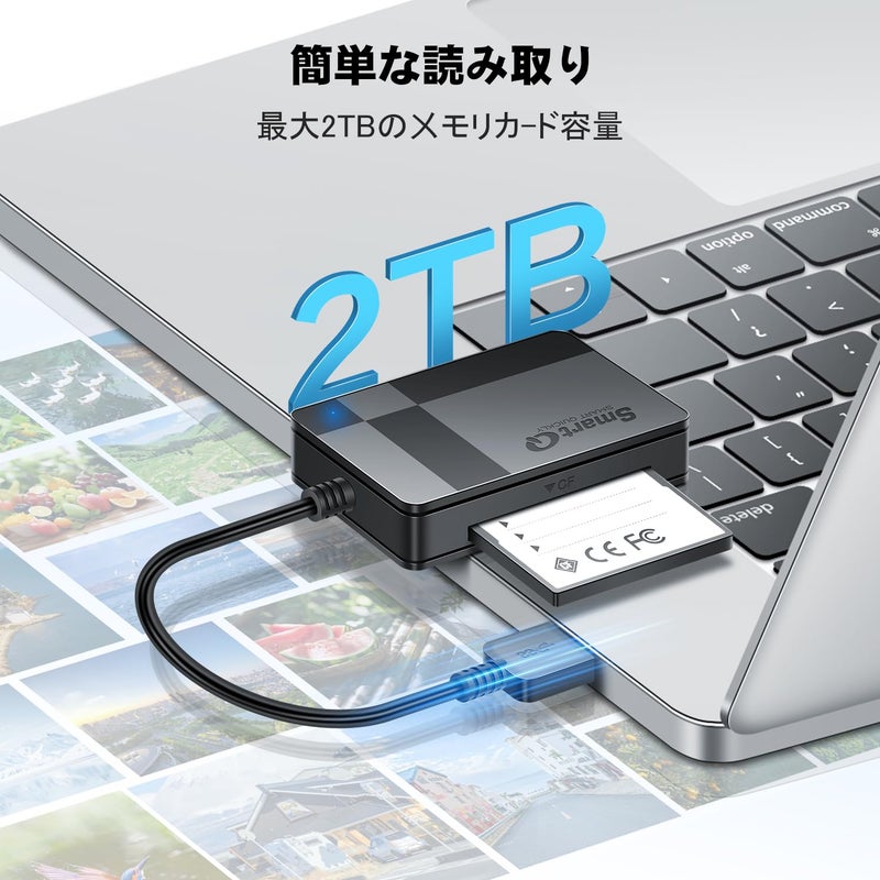 SmartQ C368 USB 3.0 Card Reader - Plug & Play, Compatible with Apple & Windows, Supports SD, Micro SD, MS, CF Cards - Image 4